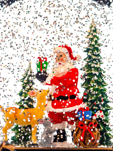 													Новогодний фонарик музыкальный Дед Мороз и олень 23 см Р-5156-A/2113-А фото 5