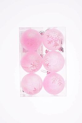 Набор шаров 6 см 6 шт розовый 60TV06-778 PINK