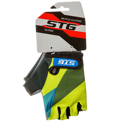 													Велоперчатки STG AI-87910 L черный/салатовый/синий X87910-Л фото 5