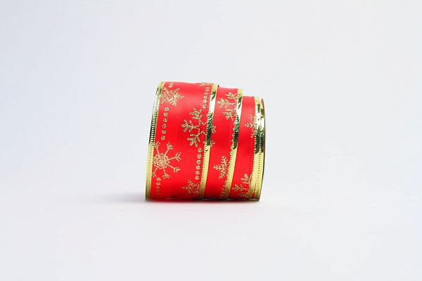 Новогодняя лента красный/золото 275 см 9817090RG1