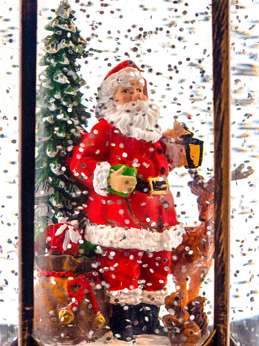 													Новогодний фонарик музыкальный Дед Мороз у елочки 30 см Р-5161-A фото 5