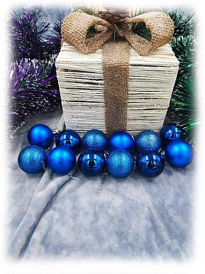 Набор шаров 3,5 см 12 шт синий AL-13-44Blue