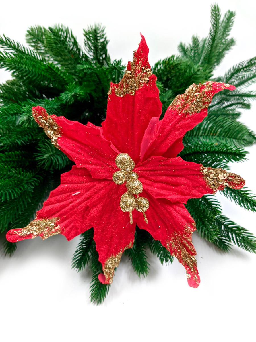 Цветок красно-золотой d 23 см Flo-1 фото 4 Цветок красно-золотой d 23 см Flo-1 фото 4