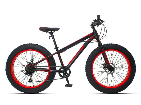 Велосипед Fat Bike жесткая вилка MAXXPRO FAT X24 24" 13,5" черно-оранжевый N2440-1 2021