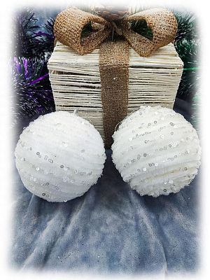 Набор шаров 10 см 2 шт белый 9920365