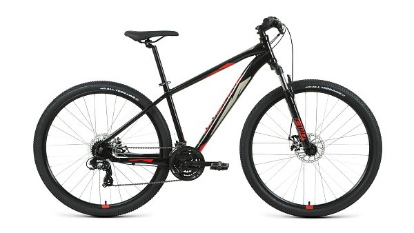 Велосипед горный FORWARD APACHE 2.2 S disc 29" 17" 21 скорость (3x7) ск. черный/красный RBKW1M39GS02 Велосипед горный FORWARD APACHE 2.2 S disc 29" 17" 21 скорость (3x7) ск. черный/красный RBKW1M39GS02
