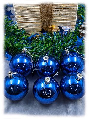 Набор шаров 6 см 6 шт синий 60SP06-01B