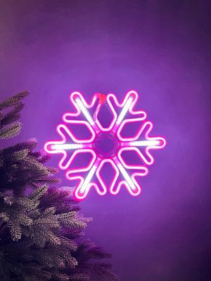 Светодиодная фигура Снежинка розовый 40 см неон ice40pink Светодиодная фигура Снежинка розовый 40 см неон ice40pink