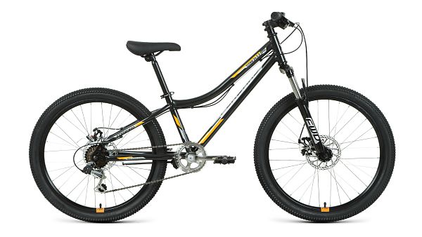 Велосипед горный FORWARD TITAN 2.0 D 24" 12" 6 ск. черный/оранжевый RBK22FW24023 