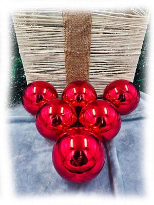 Набор шаров 8 см 6 шт красный 80SP06-01R