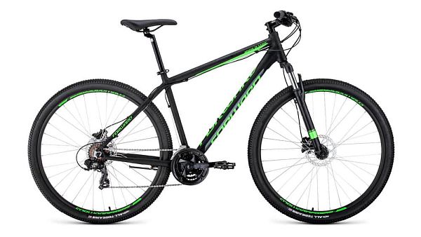 Велосипед горный FORWARD APACHE 3.0 disc 29" 19"  ск. черный/светло-зеленый  2020