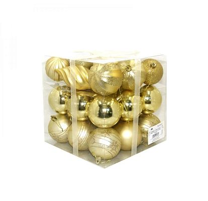 Набор шаров 8 см 33 шт золотой M-360548/G