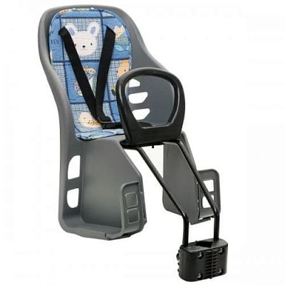 Велокресло переднее на подседельную трубу STG серый YC-689 Х75286