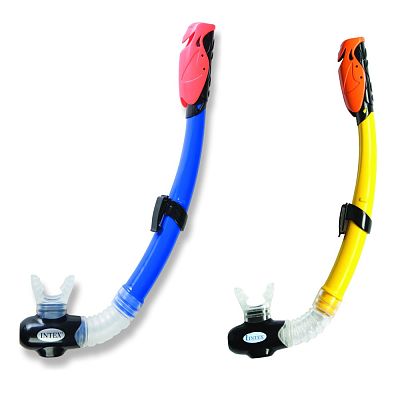 Трубка для плавания INTEX HYPER-FLOW JR. SNORKELS синий/желтый  от 3 до 10 лет. 55923