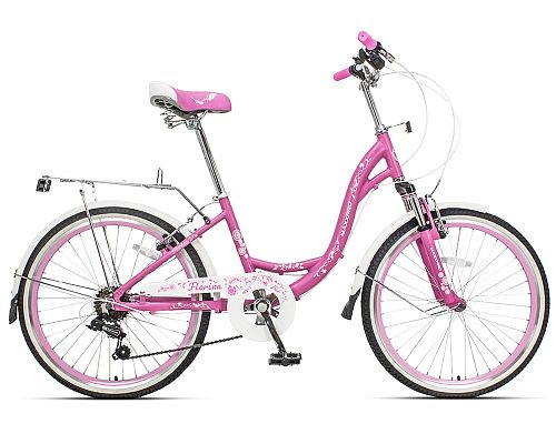Велосипед городской MAXXPRO FLORINA-N2407-2 24"  6 ск. розовый, белый N2407-2 