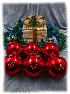 Набор шаров 10 см 6 шт красный 100SP06-01R