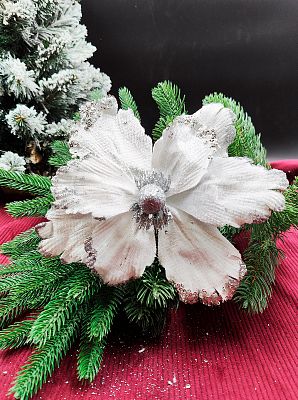 Цветок белый d 23 см Flo-12-4White