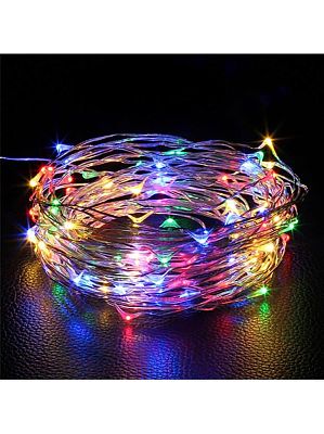 Конский хвост Роса 10 нитей по 2 м, МИКС 200 LED, статичный, провод , К130-305