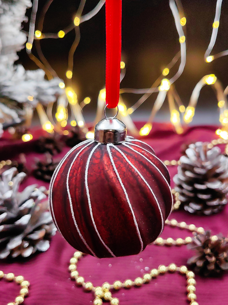 Шар темный-красный 8 см, стекло Merry Green MG24021 Шар темный-красный 8 см, стекло Merry Green MG24021