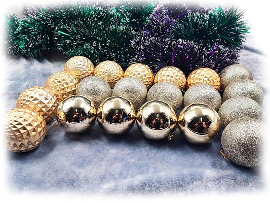 Набор шаров 6 см 20 шт шампань 60AGV20-H09CH