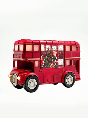 													Новогодний фонарик музыкальный Автобус Деда Мороза 18х30 см Р-5154 фото 3
