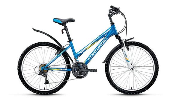 Велосипед горный FORWARD Titan 2.0 low 24" 14" 18 ск. синий глянцевый FORWARD Titan 2.0 low 14" сини