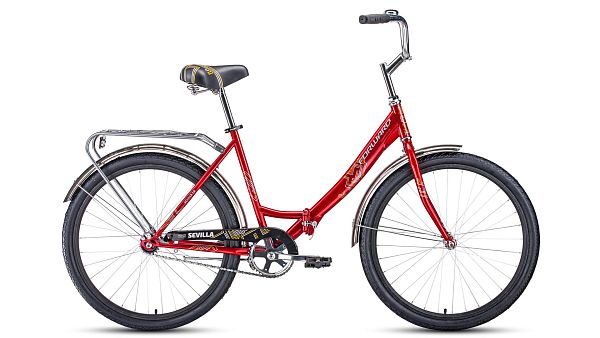 Велосипед городской складной FORWARD SEVILLA 26 1.0 26" 18,5" 1 ск. красный/белый RBKW1C261004 
