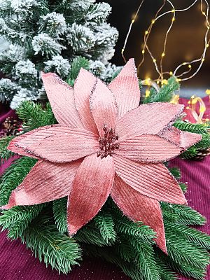 Цветок розовый d 28 см Flo-12-64pink