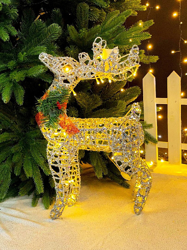 Светодиодная фигура Олень серебряный 50 см К130-576 фото 4 Светодиодная фигура Олень серебряный 50 см К130-576 фото 4