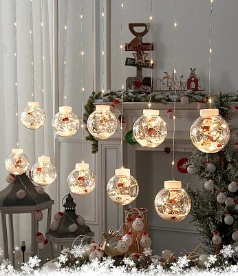 Бахрома Роса 3 м, белый теплый 10 шаров (200 LED), 8 режимов, провод , Р-5134 Бахрома Роса 3 м, белый теплый 10 шаров (200 LED), 8 режимов, провод , Р-5134