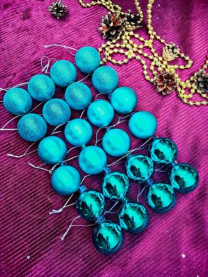 Набор шаров 3,5 см 24 шт голубой AL-13-3