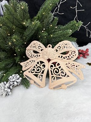 Елочная игрушка Колокольчик  оранжевый 13х18 см Колокольчик с бантом orange Елочная игрушка Колокольчик  оранжевый 13х18 см Колокольчик с бантом orange