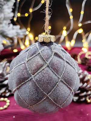 Шар тёмная орхидея 10 см, стекло Merry Green MG24075