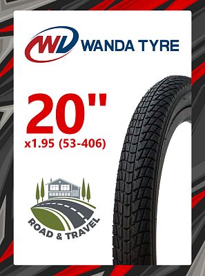 Велопокрышка Wanda 20"x1.95 (53-406) P1023  черный VTRR20195003