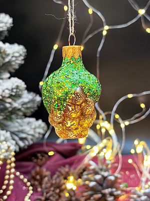 Елочная игрушка Виноград шампань 7 см, стекло  // виноград CHAM