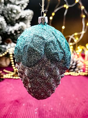 Елочная игрушка Шишка  серебристый 12 см Shish/plas/SILVER