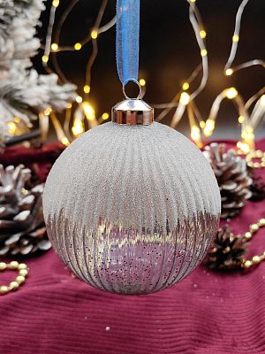 Шар морозное утро 10 см, стекло Merry Green MG24219