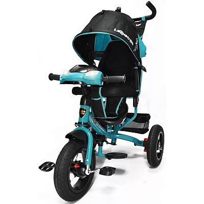 Детский трехколесный велосипед с ручкой LEXUS Trike 950M2-N1210AL-AQUA-22 бирюзовый (423)