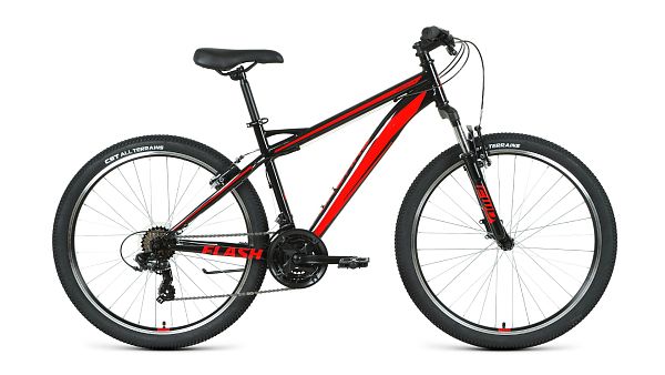 Велосипед горный FORWARD FLASH 26 1.2 S 26" 17" черный/красный RBKW1M16GS27 2021