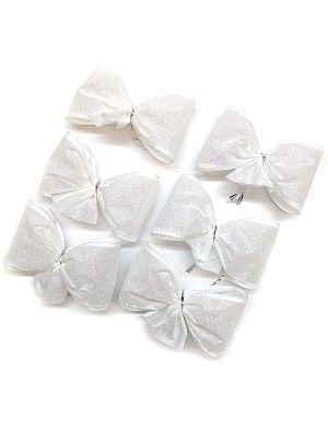 Набор украшений Бант 12x6 см. белый 6шт BantB-White25