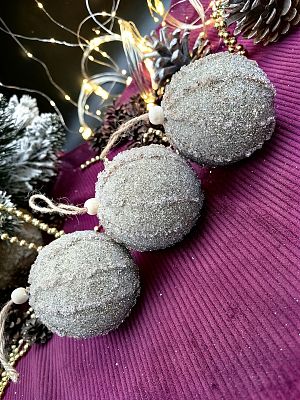 Набор шаров 8 см 3 шт фисташковый 9111-4