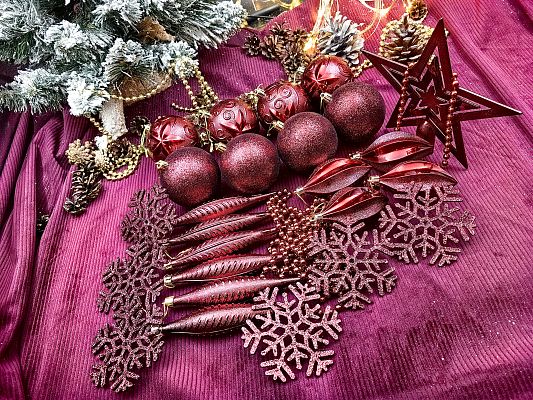 Набор шаров  см 26 шт  Р-5120wine