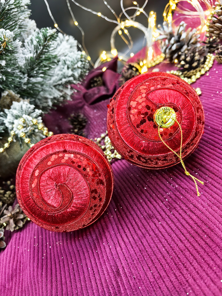 Набор шаров 10 см 2 шт красный 9920381 фото 2 Набор шаров 10 см 2 шт красный 9920381 фото 2