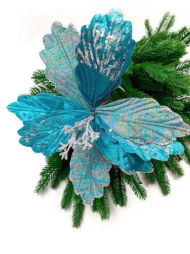 													Цветок голубой d 21 см Flo-43