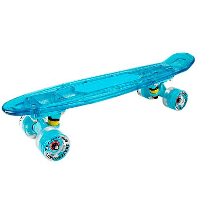 Скейтборд Tech Team TRANSPARENT LIGHT MUSIC 22" бирюза NP001153