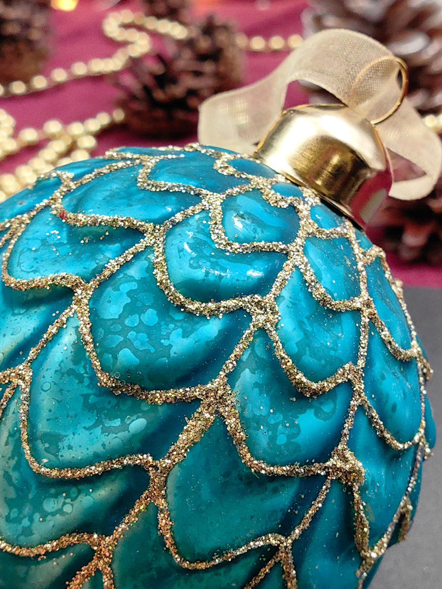 Шар голубая лагуна 8 см, стекло Merry Green MG24171 фото 4 Шар голубая лагуна 8 см, стекло Merry Green MG24171 фото 4