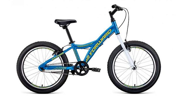 Велосипед горный  FORWARD COMANCHE 1.0 20" 10,5" голубой/желтый RBKW11601002 2021 г.
