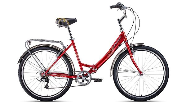 Велосипед городской складной FORWARD SEVILLA 26 2.0 26" 18,5" 6 ск. красный/белый RBKW1C266004 