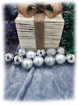 Набор шаров 3,5 см 12 шт серебро AL-13-44S