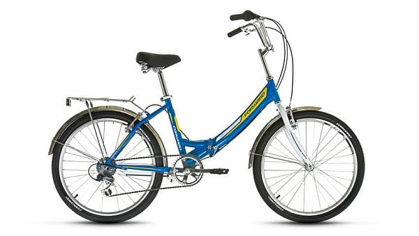 Велосипед городской складной FORWARD Valencia 2.0 24" 16" 6 ск. синий глянцевый FORWARD Valencia 2.0